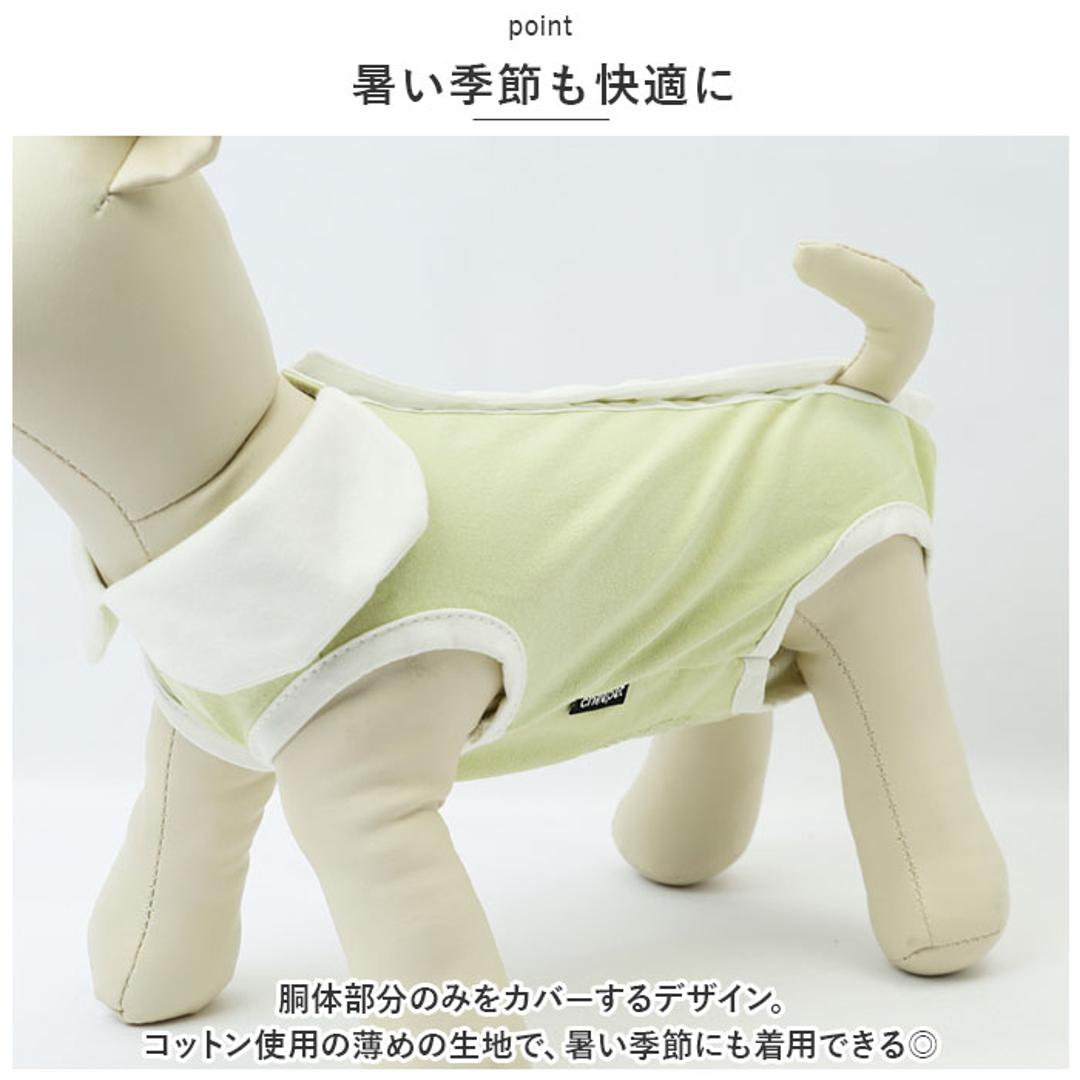 犬 術後服 オス メス 通販 イヌ いぬ 避妊 去勢 男の子 女の子 ペット パンツ 傷口 保護 引っ掻き 防止 傷舐め 噛み 背中開き 介護 薄手 伸縮性 猫 ねこ ネコ 怪我 ケガ かわいい グリーン 【即日発送】S