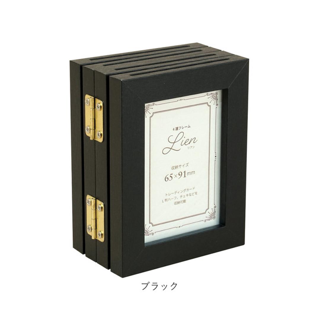 フォトフレーム ハーフ 4面 通販 万丈 4連フレーム リアン フォトスタンド 写真立て チェキ トレカ L判ハーフ 写真 スタンド フォト フレーム 4連 両面 8枚 じゃばら 蛇腹 折りたたみ 折り畳み 縦型 アート インテリア雑貨 インテリア小物 ナチュラル ・