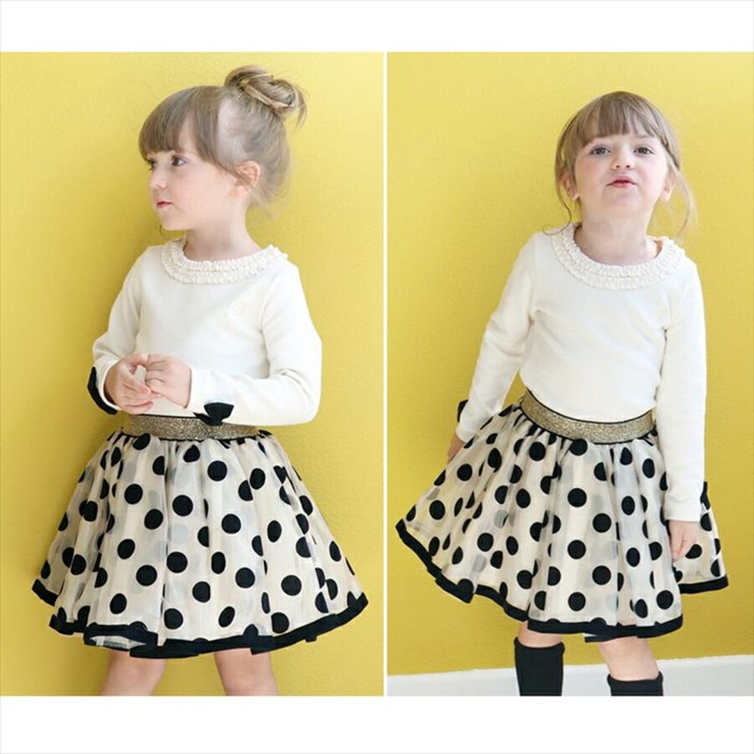 Rora スカート キッズ 女の子 通販 チュールスカート 10006023 ギャザースカート チュチュ 発表会 結婚式 卒園式 入学式 ドット 水玉 ウエストゴム ガーリー かわいい オシャレ 可愛い おしゃれ ボトムス 子ども服 子供服 キッズファッション BLACK 100cm