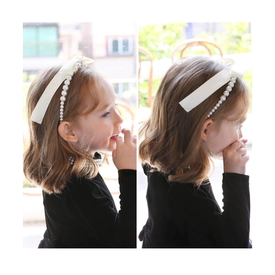 Rora カチューシャ 通販 リボン パール 68272302 髪飾り ヘッドドレス 子供 女の子 フォーマル 可愛い おしゃれ 発表会 入園式 卒園式 入学式 子ども用アクセサリー ヘアアレンジ ヘアーアクセサリー ヘアアクセサリー キッズファッション ブラック フリー