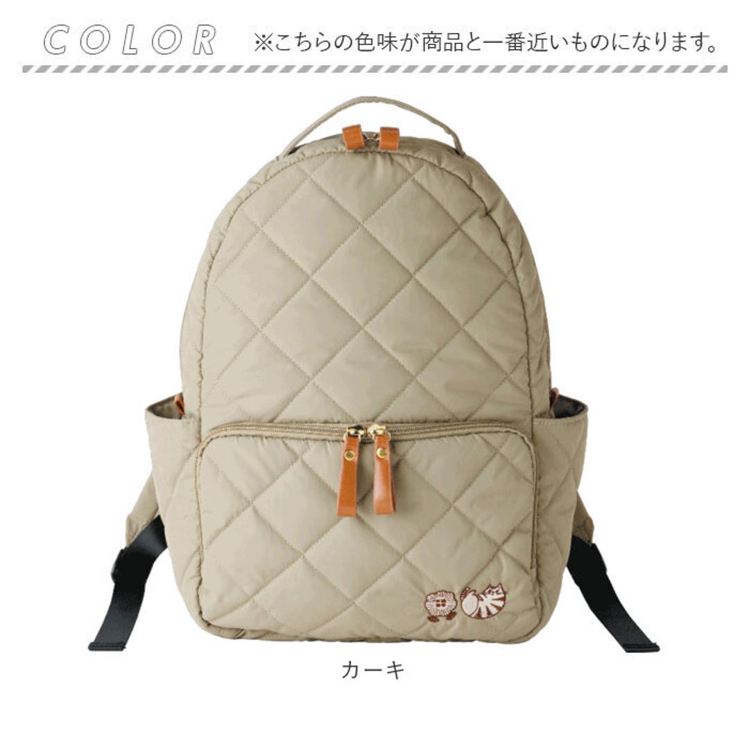 fikalycka リュック フィーカリュッカ 通販 リュックサック ミニリュック キルティングリュック バックパック デイパック レディース 小さめ おしゃれ かわいい ナイロン 通勤 旅行 猫グッズ ネコ ねこ fika lycka レディースバッグ カーキ ・
