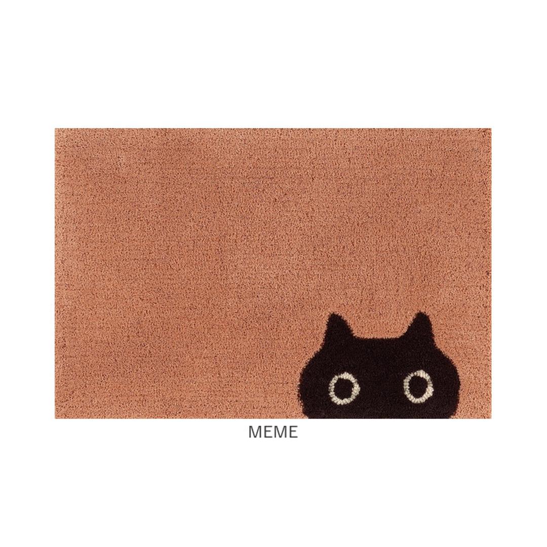 玄関マット おしゃれ 室内 通販 日本製 アツコマタノ atsuko matano ドアマット 足元マット インテリアマット ラグマット アクセントマット エントランスマット 厚手 洗える マタノアツコ 猫 ネコ 室内用玄関マット テキスタイル インテリア 見つめる猫 ・