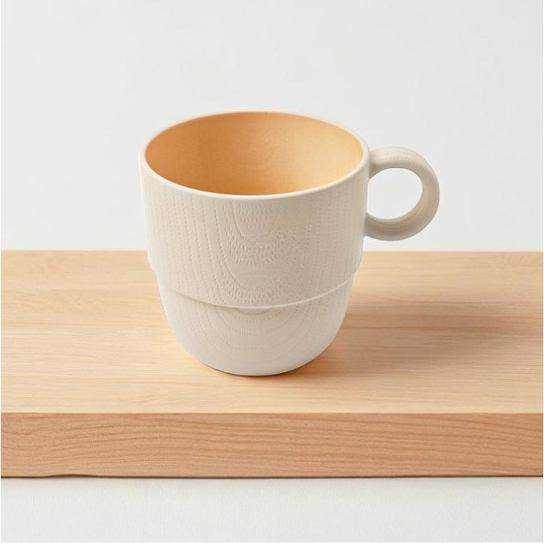 食器 おしゃれ マグカップ 通販 日本製 正和 木目スタッキングカップS スタッキング コップ カップ 食洗機対応 電子レンジ対応 240ml シンプル 木目調 かわいい オシャレ 可愛い ナチュラル 珈琲 紅茶 コーヒー用品 お茶用品 洋食器 キッチン用品 アイボリー ・