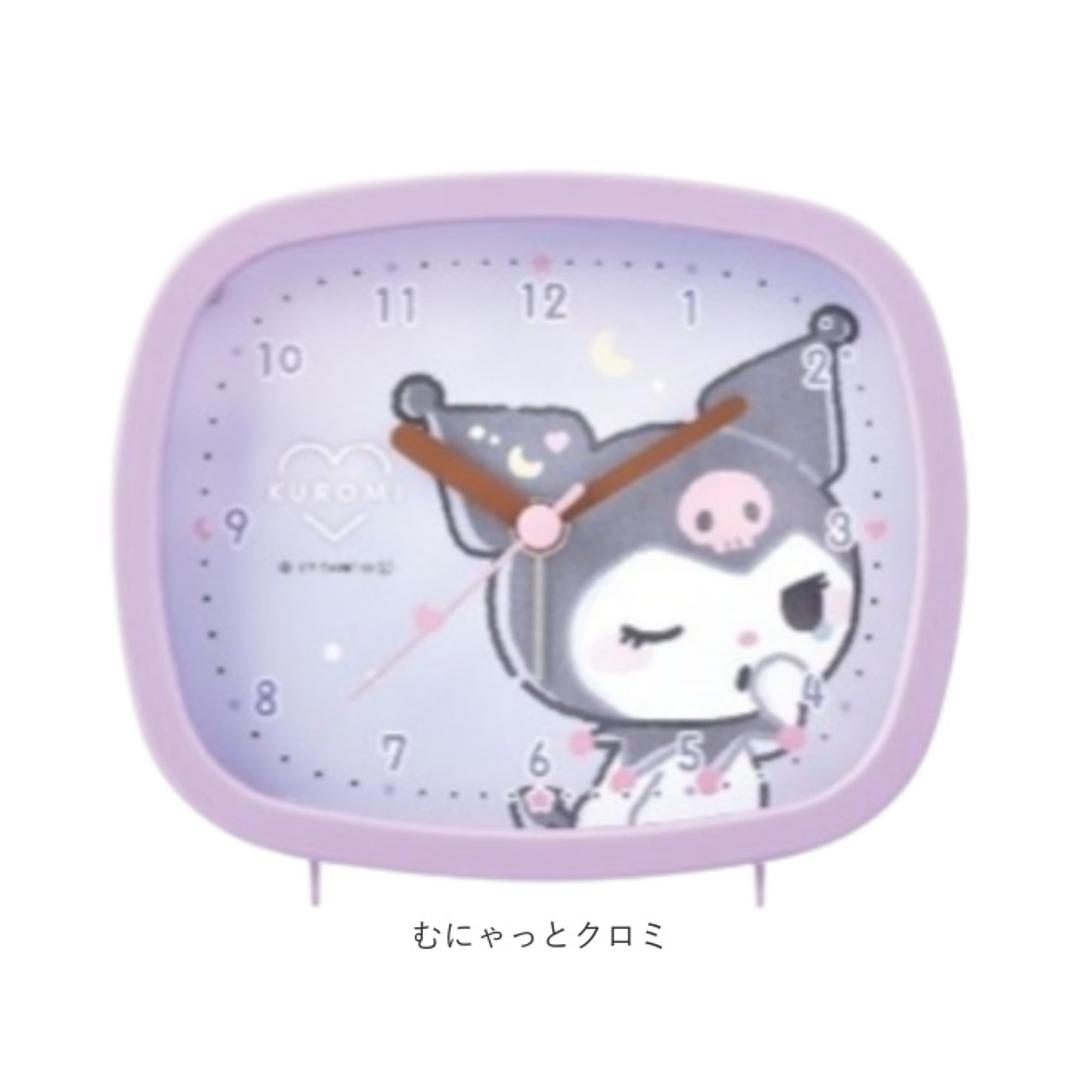 目覚まし時計 子供 キャラクター 通販 置き時計 アナログ 置時計 目覚まし 時計 めざましどけい スクエアライトクロック スクエア型 女の子 女子 ライト付 入学 入園 誕生日 お祝い ギフト 贈り物 キッズ こども 子ども 子供部屋 かわいい インテリア むにゃっとハローキティ ・