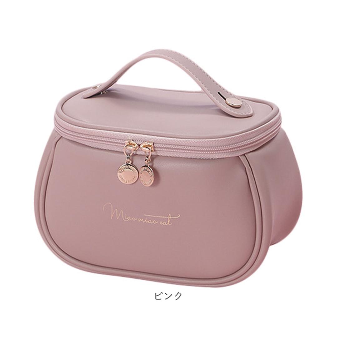 コスメポーチ 自立 持ち手 通販 メイクポーチ 大容量 化粧ポーチ バニティーポーチ トラベルポーチ マルチポーチ 仕切り ポケット レディース 持ち運び 家用 かわいい おしゃれ ブラシ 収納 ころんと コンパクト ダブルファスナー 出張 旅行 温泉 スパ ブラック ・