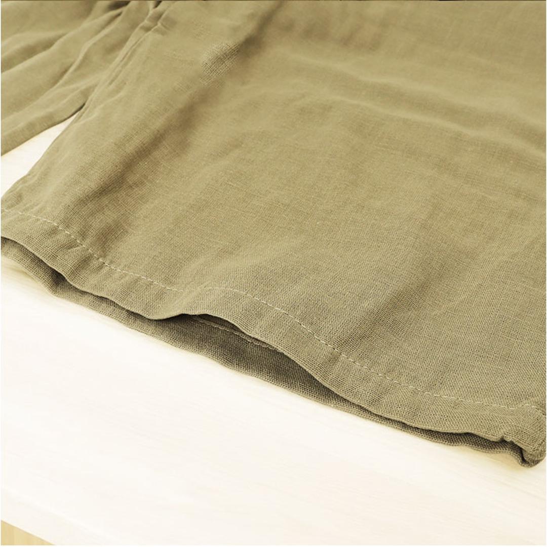 パンツ ガーゼ レディース 通販 レディースパンツ 動きやすい 夏 ズボン ボトムス セミワイドパンツ セミワイドパンツレディース ロングパンツ ウエストゴム 二重ガーゼ 薄手 涼しい 夏用 カジュアル シンプル 無地 ゆったり きれいめ おしゃれ 婦人服 春夏 カーキ Mサイズ