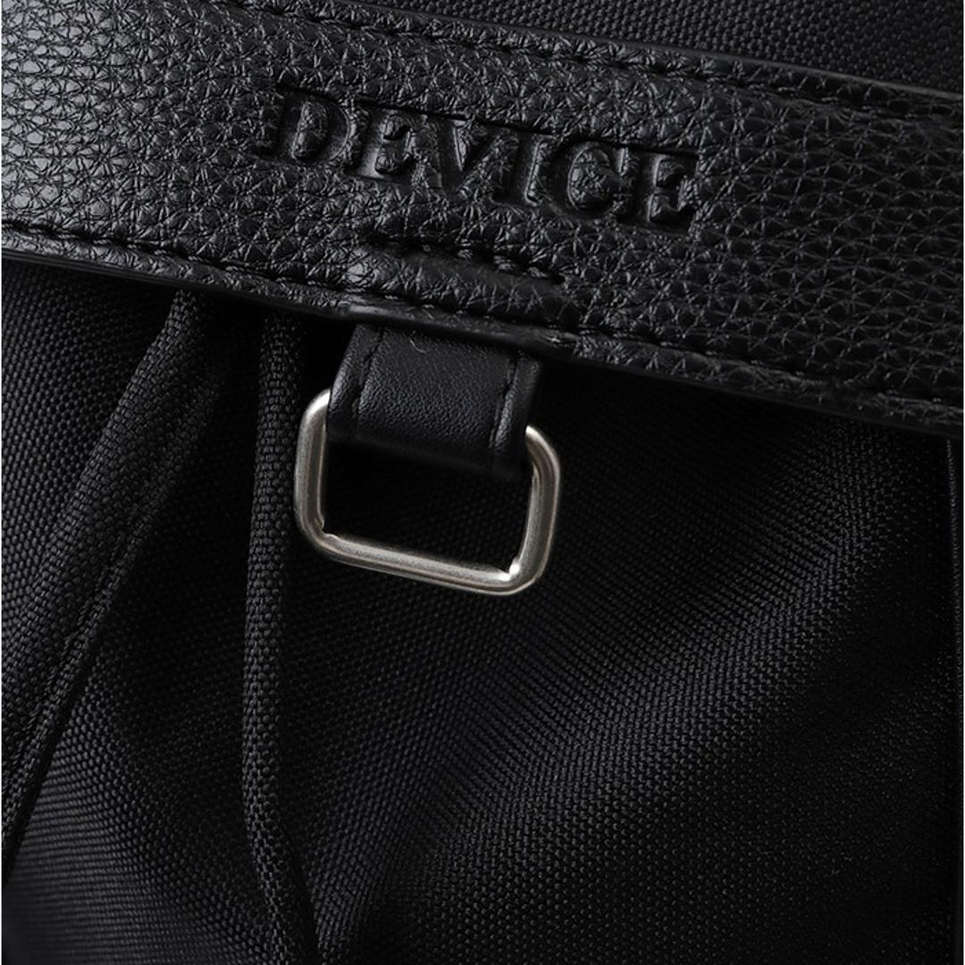 DEVICE リュック デバイス DRN25089 通販 リュックサック バックパック デイパック メンズ A4 撥水 通学 通勤 旅行 アウトドア 背面ファスナー 直結 PC収納 男子 高校生 大容量 シンプル 大人 男性 自転車 バイク メンズバッグ ブラック ・