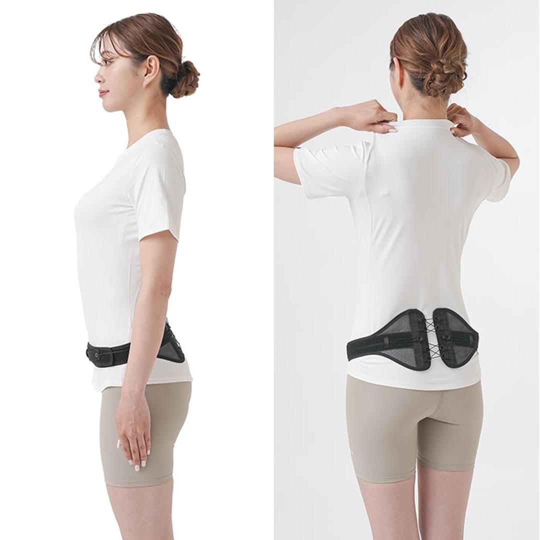 dr pro シャキット 腰ベルト 通販 シャキット腰ベルト 腰用ベルト 腰サポーター 腰コルセット 骨盤ベルト サポーター dr.pro SHAKITTO 腰 ベルト 骨盤 背筋 姿勢 猫背 メッシュ 家事 仕事 姿勢補正 男女兼用 健康グッズ ブラック M-Lサイズ