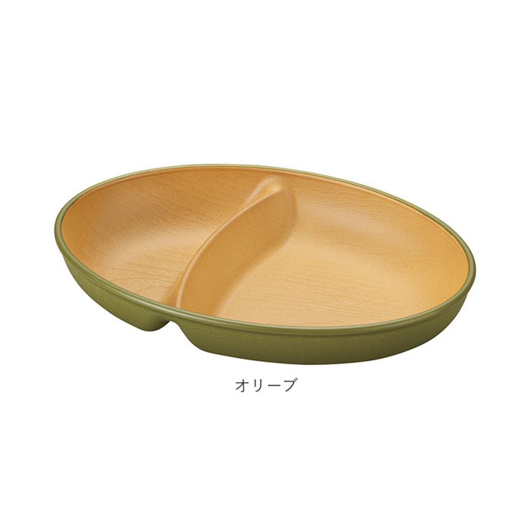 ランチプレート 2つ仕切り 通販 仕切り皿 ワンプレート 皿 仕切り 仕切りプレート オーバルプレート おしゃれ シンプル 割れない 軽量 軽い 食器 お皿 プレート 食洗機対応 電子レンジ対応 レンジ ナチュラル 日本 レッド ・