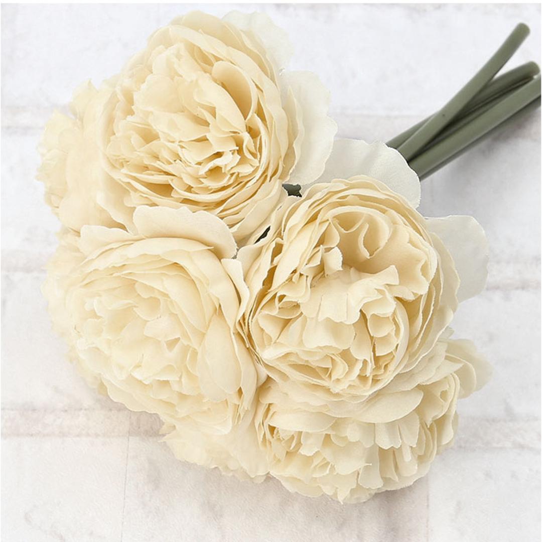 ブーケ 造花 通販 インテリア 花束 花 ラナンキュラス アーティフィシャルフラワー アーティフィシャルグリーン アートフラワー フェイクフラワー フェイクグリーン おしゃれ 人工観葉植物 花材 FB-2514 パフィーラナンキュラスブーケ ポピー YDM アイボリー ・