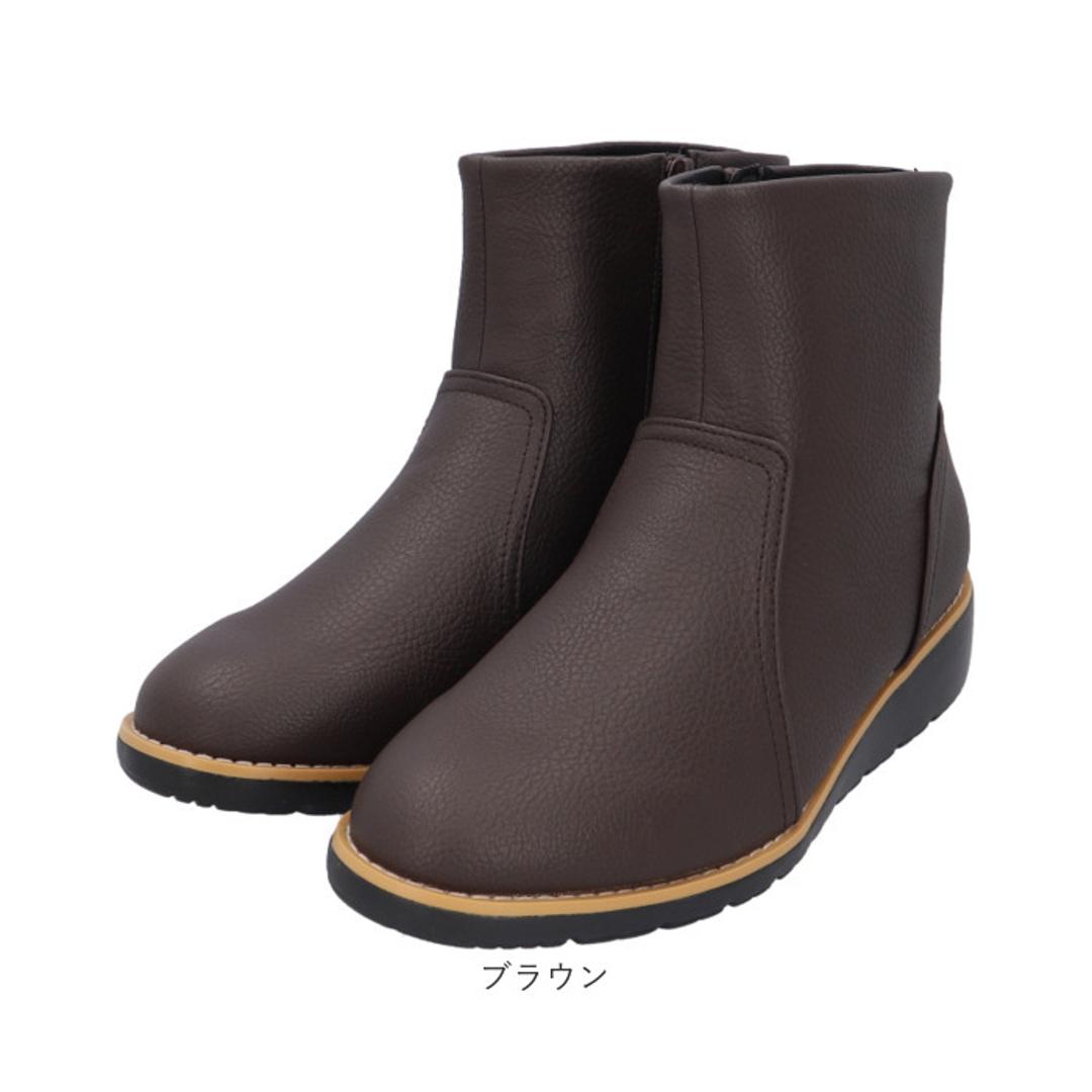 fee des fleurs フェ・デ・フルール ブーツ レディース 通販 ショートブーツ レディースシューズ 靴 シューズ 婦人靴 ショート クッション性 耐摩耗性 脱ぎ履き簡単 ファスナー やわらかめ シンプル 無地 秋 冬 女性用 レディース靴 ブラック 22.5cm