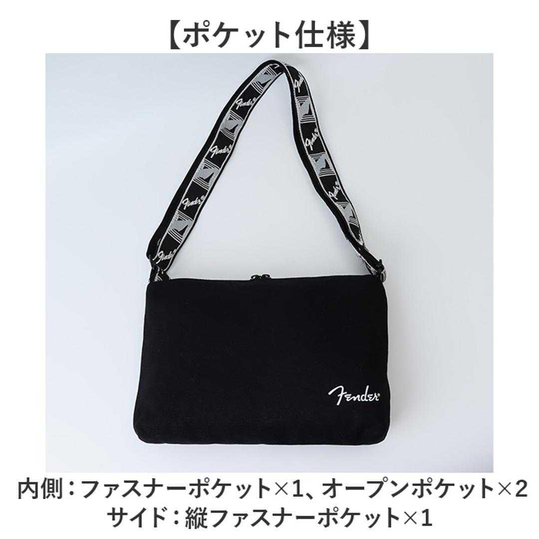 fender フェンダー バッグ 950-6004 通販 ショルダーバッグ ボディバッグ 斜めがけバッグ ミニショルダーバッグ ショルダーバック ボディバック ブランド 布 コットン 帆布 小さめ A5 通学 通勤 旅行 かっこいい 大人 メンズバッグ BLACK ・