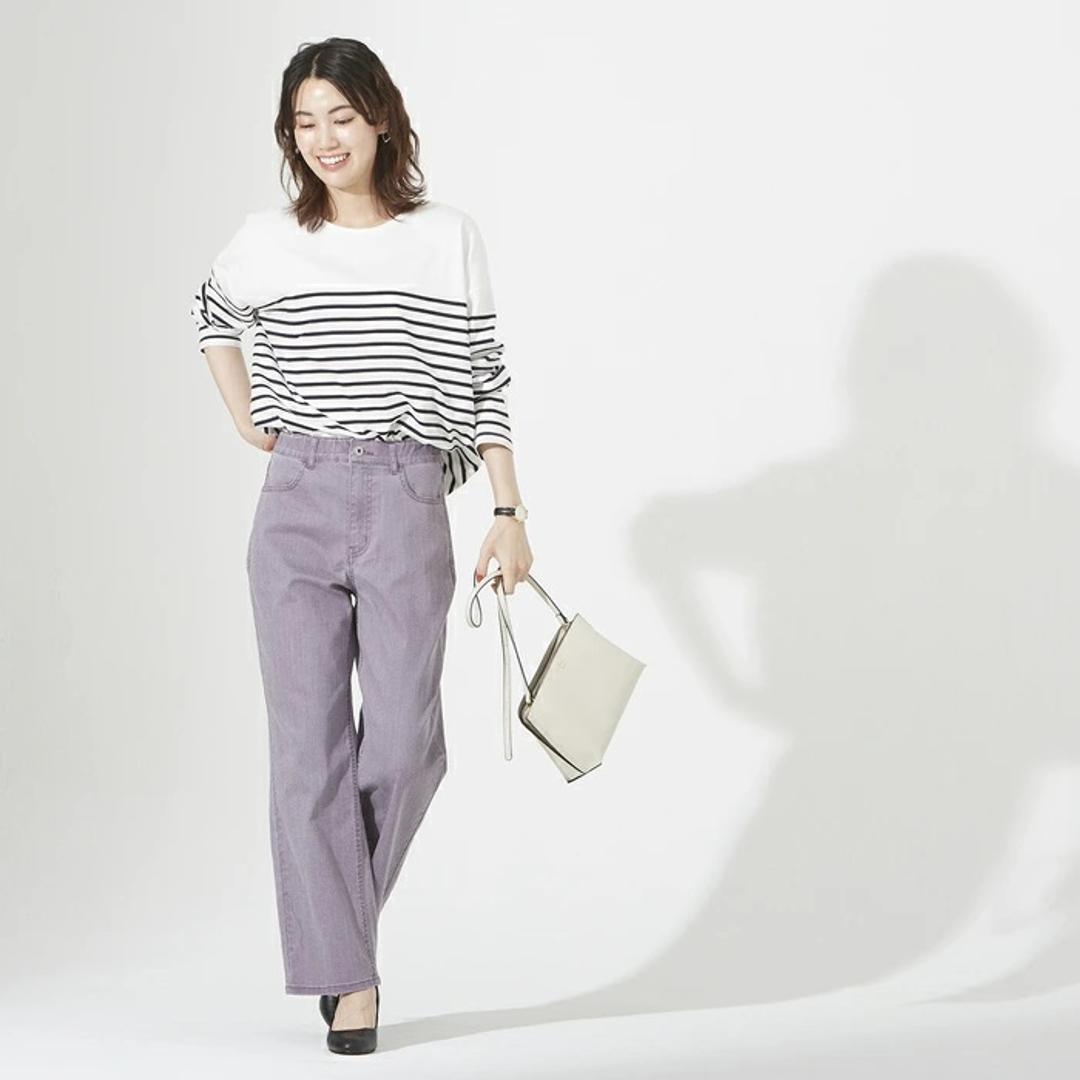 レディース デニム ワイドパンツ 通販 デニムパンツ ワイドデニム ストレッチパンツ ストレッチ ジーンズ ズボン ミセスのためのワイドデニム ウエストゴム おしゃれ シンプル カジュアル 大人 かわいい ボトムス 女性 婦人 レディースファッション ブルー Sサイズ