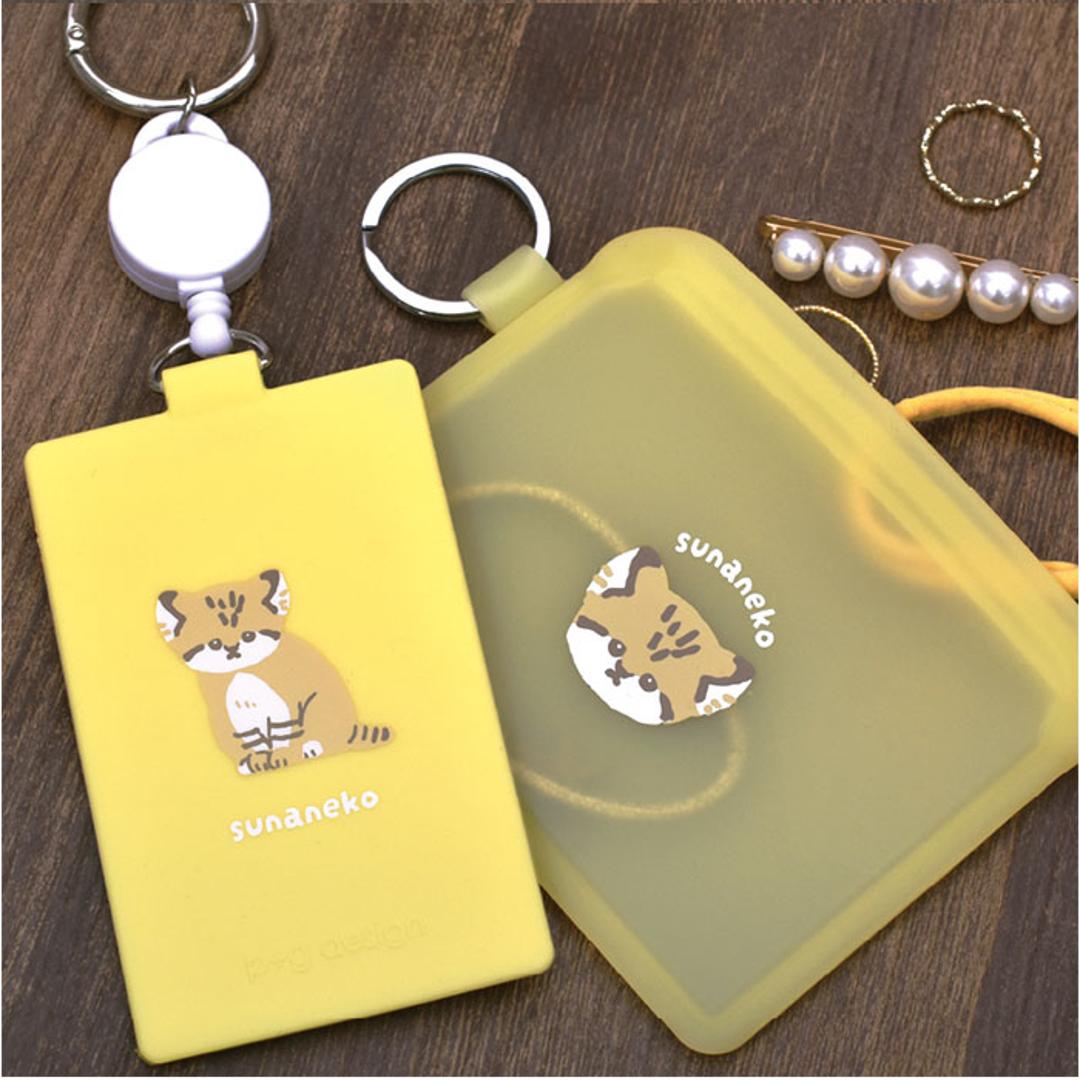 パスケース リール付き 通販 カードケース 定期入れ ICカードケース 定期ケース カラビナ付き シリコンパスケース リールコード付き 水洗い可 かわいい おしゃれ 通勤 通学 レディース 大人 洗える 高校生 小学生 社員証 贈り物 ギフト スナネコ ・
