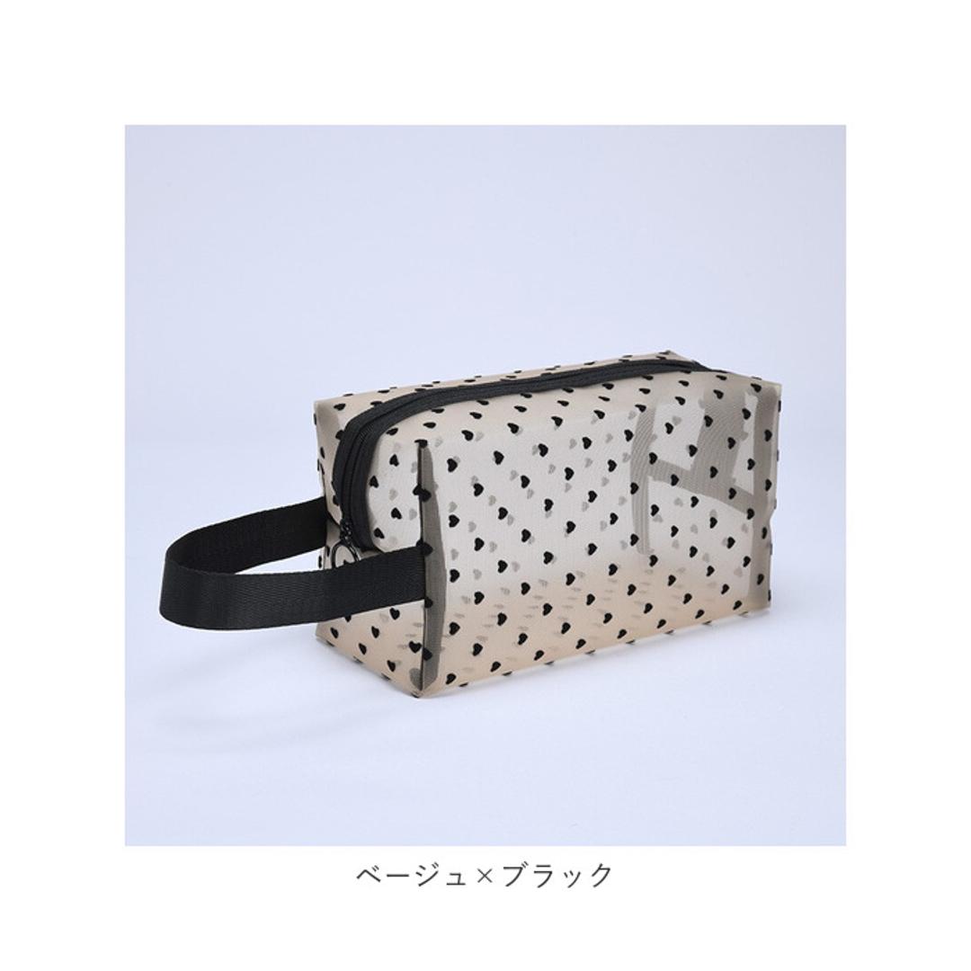 メッシュ ポーチ 通販 コスメケース ミニポーチ コスメポーチ メイクポーチ 収納ポーチメッシュポーチ バッグインバック コスメ入れ 小物入れ マルチポーチ シースルー ナイロン コスメ 小物 トラベル 旅行 出張 ブラック×レッド ・