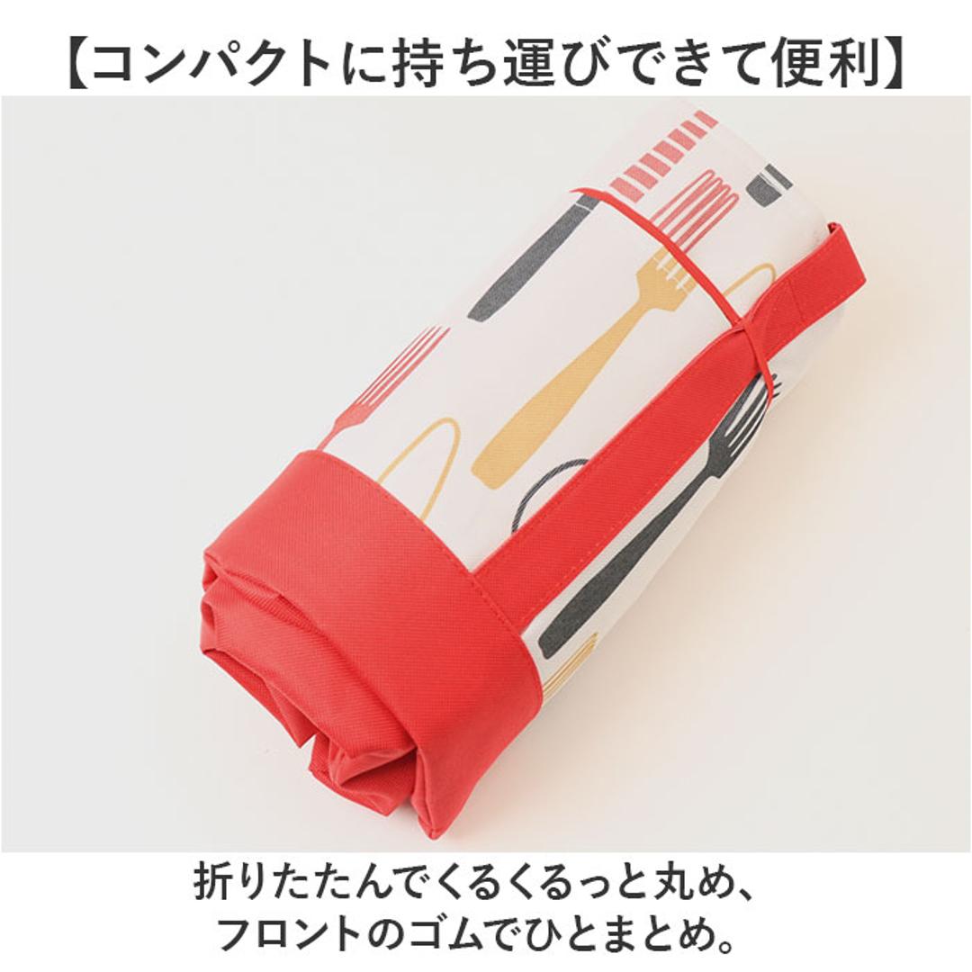エコバッグ エコバック 大容量 保冷 保温 通販 ショッピングバッグ ショッピングバック トートバッグ レジバッグ レジバック クーラーバッグ カゴ トート マチ広 折りたたみ 折り畳み 保冷保温 コンパクト レジャー ピクニック アウトドア オシャレ おしゃれ レッド×カトラリー ・