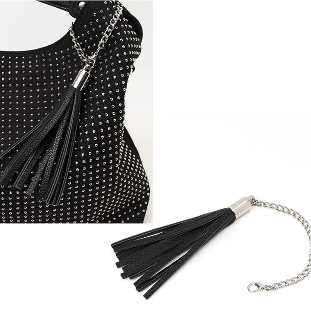 トートバッグ レディース 通販 手提げバッグ ショルダーバッグ 2WAY 肩掛け タッセルチャーム 軽い 軽量 バッグ かばん カバン シンプル おしゃれ かわいい 通勤 通学 女性 大人女子 カジュアル 旅行 ギフト 贈り物 お出掛け ブラック ・