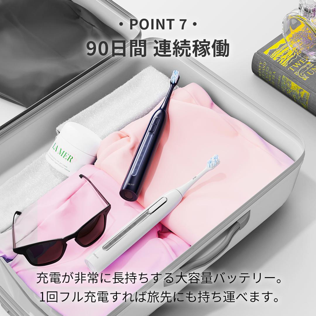 電動歯ブラシ リニア音波式電動歯ブラシ 通販 音波式電動歯ブラシ 歯ブラシ 電動ハブラシ MiLink TB02 歯ぶらし 歯磨き はみがき 大人 子供 コンパクト 静か 持ち運び シンプル 防水 静音設計 振動 口臭対策 タイマー機能 美容家電 健康家電 ブラック ・