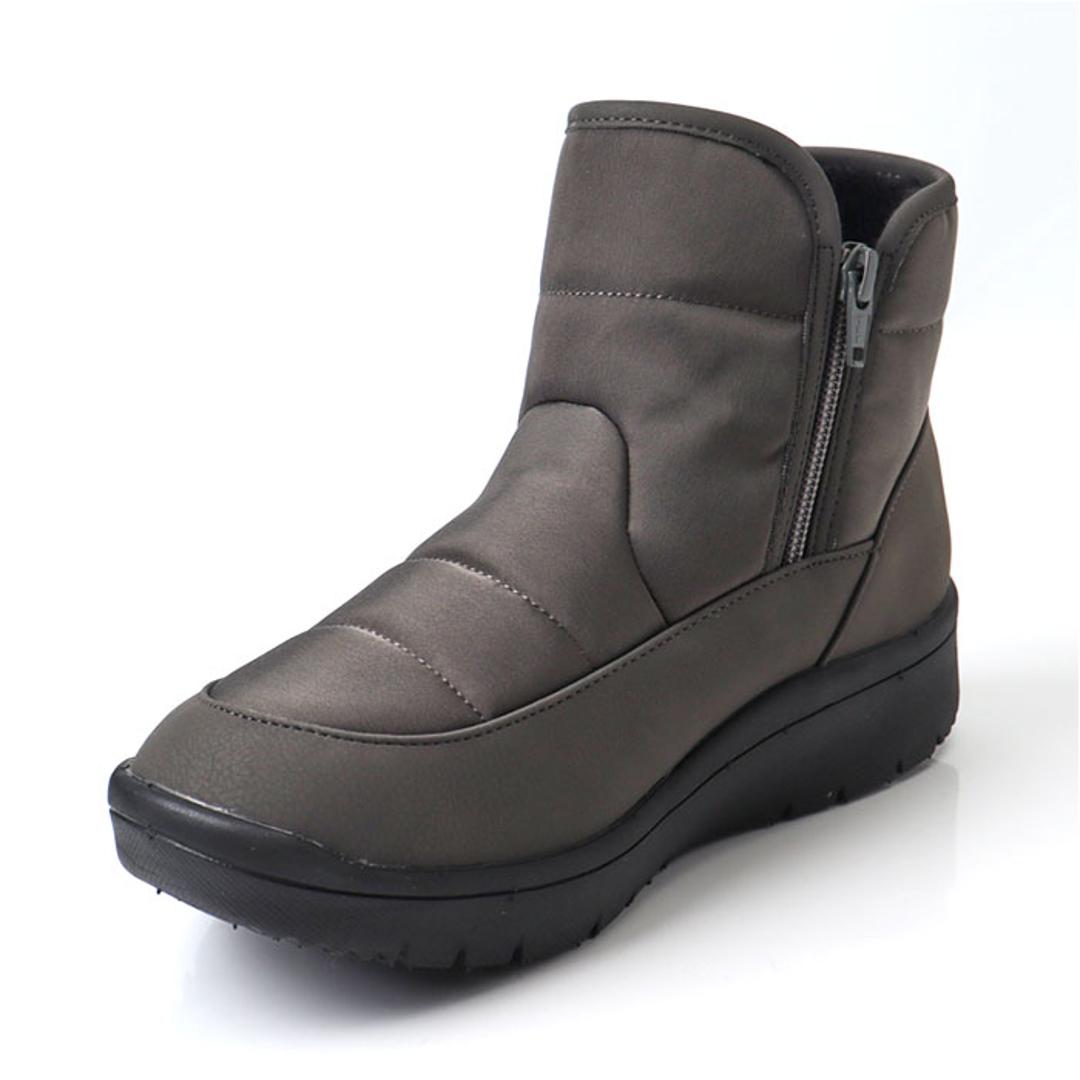 Pansy パンジー ブーツ レディース 通販 ショートブーツ レディースシューズ 靴 シューズ 婦人靴 ゆったり 幅広 ショート 防滑 滑りにくい あたたか あたたかい ボア付き ボア 脱ぎ履きラクラク 保温性 断熱性 女性用 レディース靴 ブラック 22.5cm