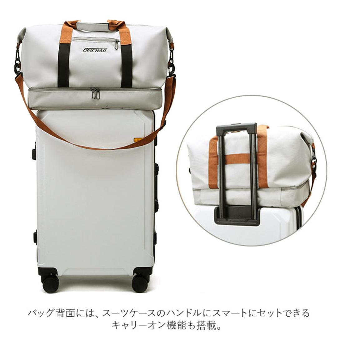 ボストンバッグ 乾湿分離 通販 ボストン バッグ スポーツバッグ ジムバッグ レディース 旅行バッグ 旅行カバン 旅行かばん 旅行鞄 ボストンバック 旅行バック 旅行 大容量 キャリー オン 修学旅行 分離 スペース 軽量 軽い スポーツ ジム ヨガ レディースバッグ ベージュ ・