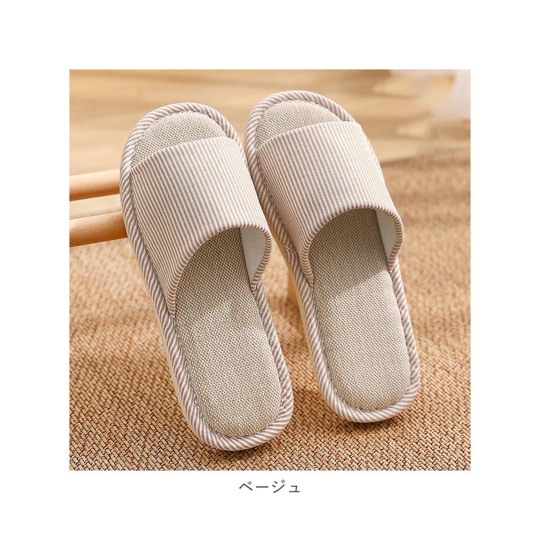 リネン スリッパ 通販 ルームシューズ 室内履き サンダル 部屋履き ルームスリッパ 夏用 室内 メンズ レディース 来客用 来客 かわいい 春夏 春 夏 秋 滑り止め 履きやすい 歩きやすい 前あきスリッパ 生活雑貨 日用品雑貨 ローズ 【即日発送】36-37(23cm)