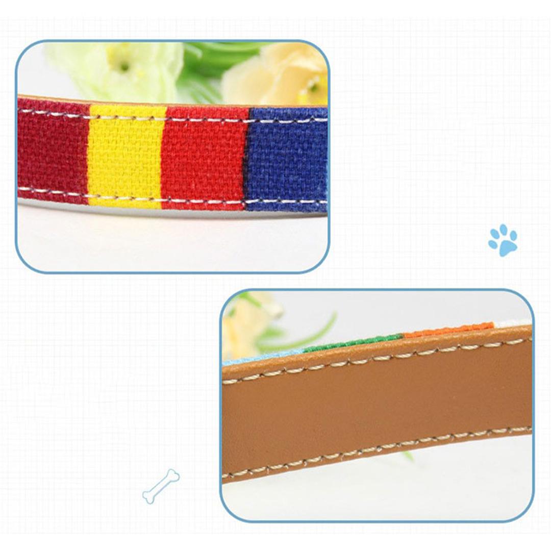 首輪 犬 通販 犬の首輪 中型犬 小型犬 かわいい 可愛い おしゃれ 調節可能 シンプル カジュアル 犬アクセサリー オシャレ お出掛け お出かけ さんぽ 散歩 ベルト式 キャンバス+PU 犬グッズ ペットグッズ ペット用品 マルチカラー 【即日発送】Sサイズ