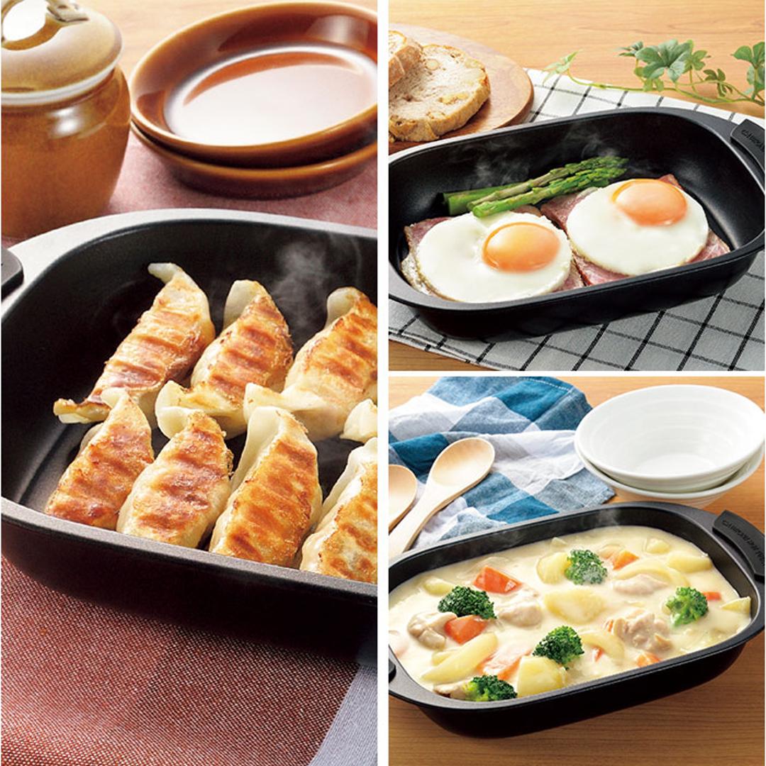 電子レンジ調理器具 レンジパン 通販 ヒロショウ RGPS-01 レンジグリルパン 電子レンジ専用 レンジ 調理器 グリルパン 電子レンジ グリルプレート 魚焼きグリル 蒸し料理 蒸し器 時短料理 肉 野菜 レシピ付き 電子レンジ調理用品 電子レンジ用調理器具 ブラック ・