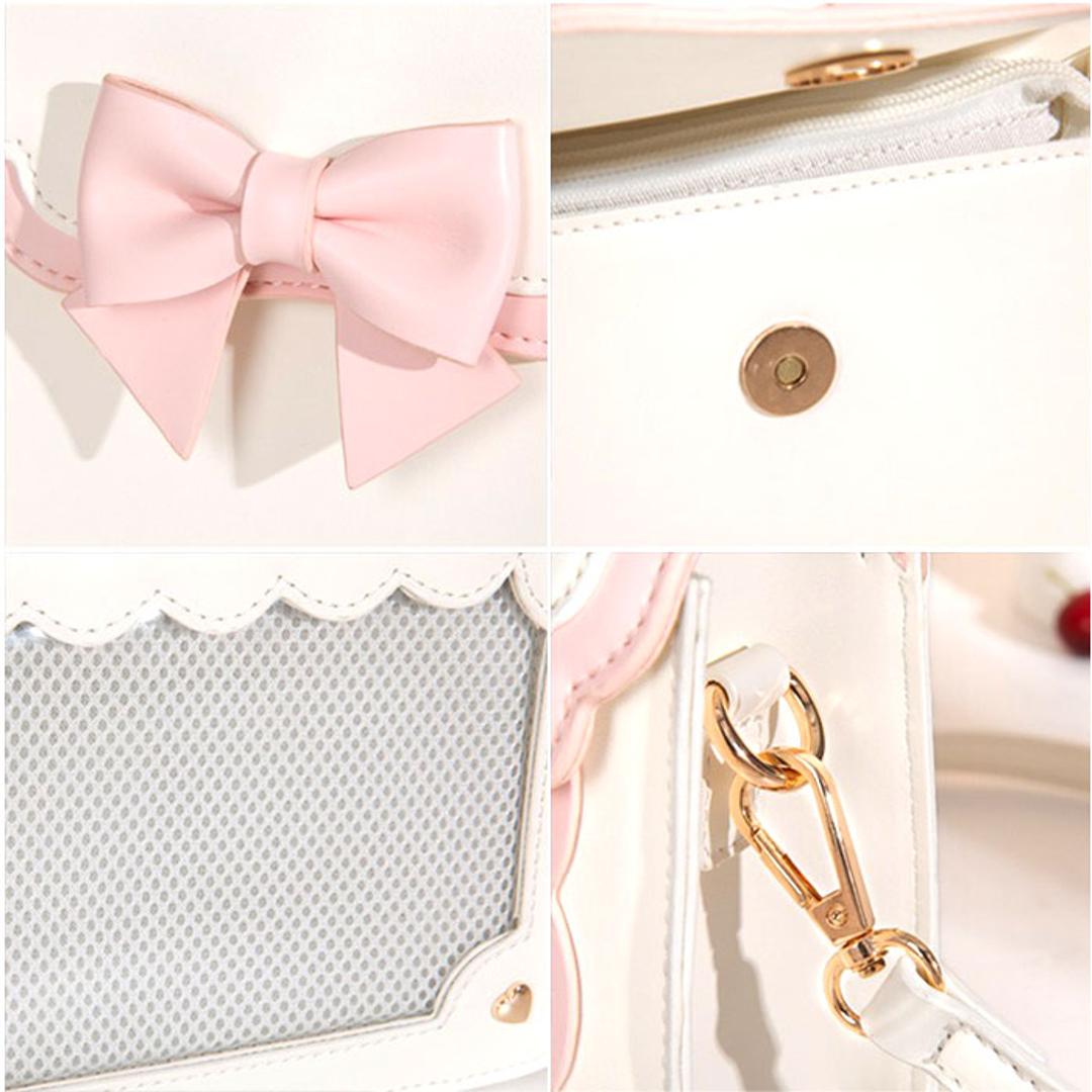 痛バッグ ショルダーバッグ 斜めかけ 通販 痛バック 痛ショルダー ハンドバッグ ハンドバック ショルダーバック ショルダー ななめ掛け 痛バ 推し活バッグ 推し活バック クリアバッグ クリ ピンク×ホワイト ・