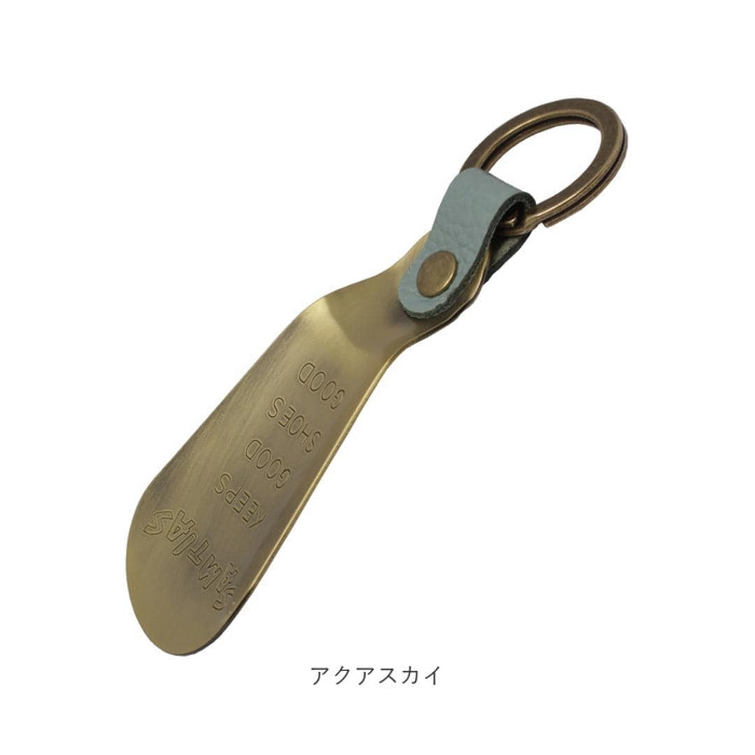 SAMTIAS ハンド シューホーン 通販 日本製 靴べら 携帯 金属 靴ベラ 携帯用 携帯用靴ベラ 携帯靴べら くつべら シューホン キーホルダー 贈り物 ギフト サムティアス 真鍮 真ちゅう レザー リング ポケットサイズ メンズ 男性 おしゃれ 靴小物 ブラック ・