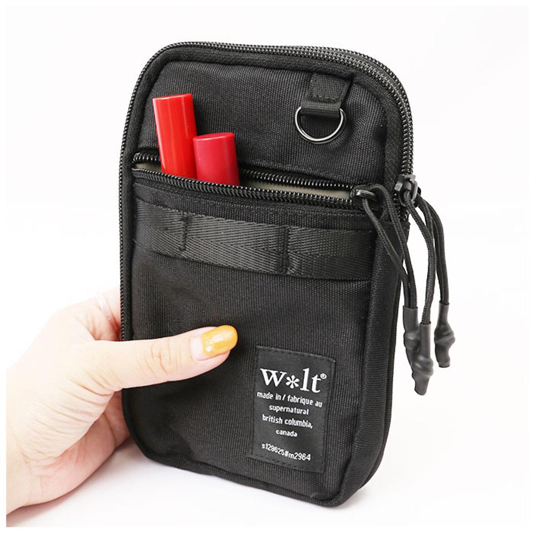 ウォルト ミニショルダーバッグ ナイロン 通販 ミニショルダーバック スマホショルダー メンズ レディース スマホポシェット スマホポーチ ショルダーバッグ ショルダーバック 携帯ショルダー シザーバッグ 斜めがけ ミニバッグ 縦型 ポーチ おしゃれ ブラック ・
