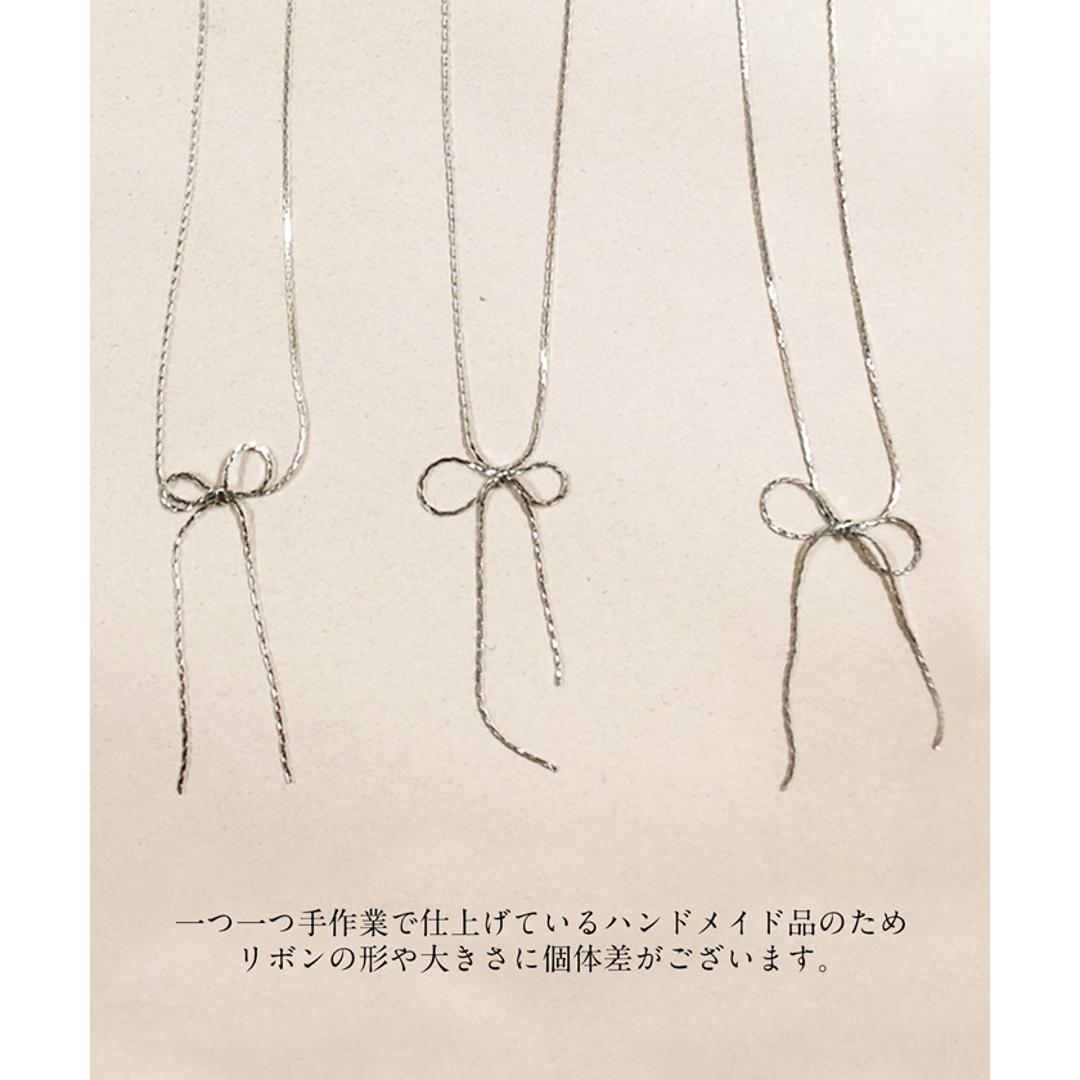 ネックレス レディース シンプル 通販 ダイヤモンドハーツ nec-0350 Diamond Hearts アクセサリー リボン 女性 細い 首輪 おしゃれ かわいい 大人 上品 ギフト プレゼント ブランド 彼女 中学生 高校生 大学生 10代 20代 30代 シルバー ・