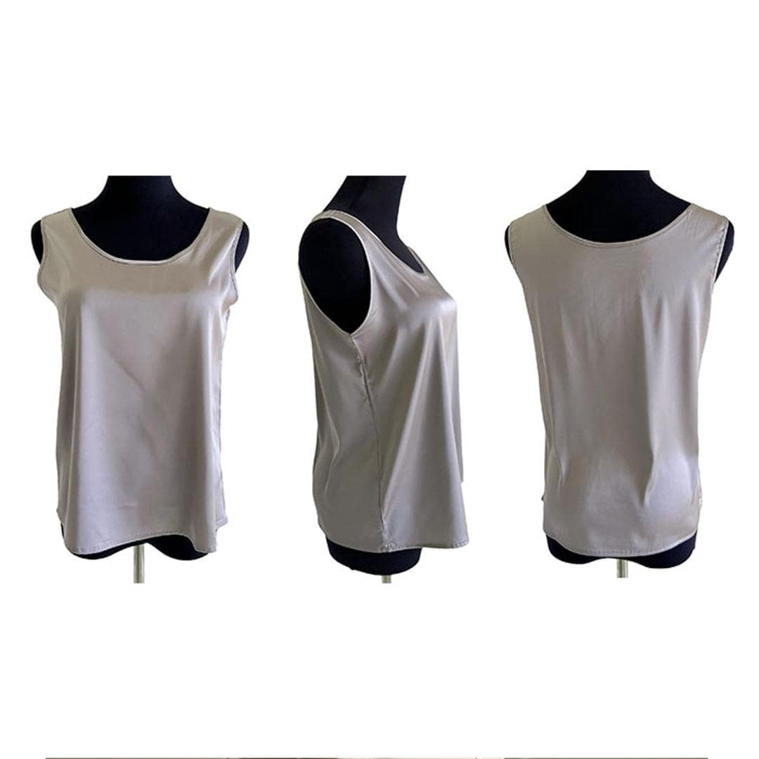 タンクトップ レディース ゆったり 通販 ノースリーブ さらさら ラウンドネック トップス インナー 大人 かわいい きれいめ 上品 シンプル 無地 オフィスカジュアル おしゃれ 可愛い 女性 top-102 ダイヤモンドハーツ Diamond Hearts ホワイト Mサイズ