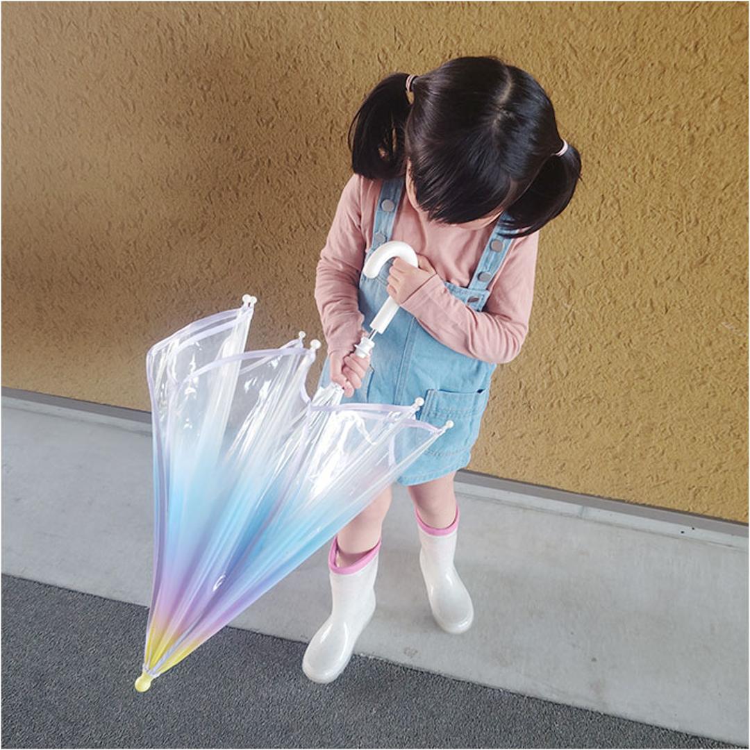 WPC. ワールドパーティ アンブレラ 50cm 通販 雨傘 長傘 ビニール傘 手開き 透明 グラデーション 安心 安全 開閉しやすい フラワーフェアリー 男の子 女の子 ガールズ おしゃれ 可愛い 男女兼用 かわいい ギフト 贈り物 ピンク ・