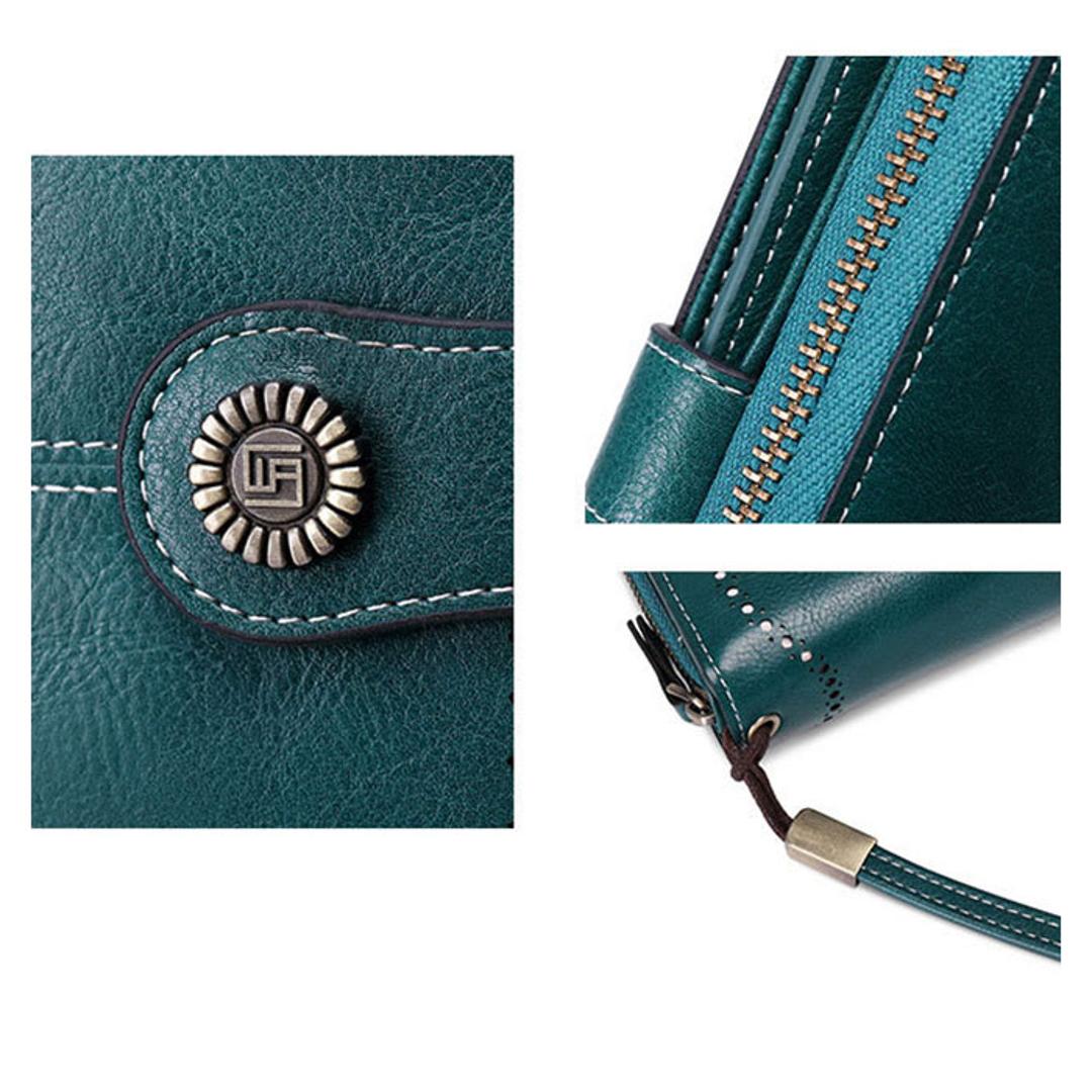 スキミング防止 長財布 レディース 通販 スキミング 防止 財布 長サイフ なが財布 大容量 カードケース カードがたくさん入る カード入れ 多い おしゃれ シンプル ラウンドファスナー RFID 磁気防止 便利 ストラップ スマホ 入る レディース財布 ワインレッド ・