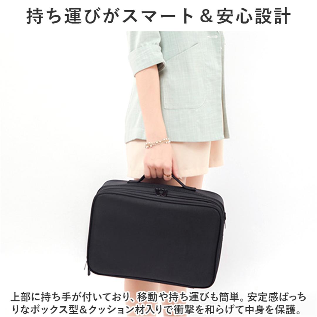 メイクボックス 鏡付き 大容量 通販 コスメケース コスメ収納ケース コスメボックス コスメ収納ボックス ミラー 化粧品ボックス コスメ 化粧品 収納 バニティケース おしゃれ かわいい 持ち運び コスメポーチ シンプル 化粧バッグ メイクバッグ 多機能 便利 ブラック ・