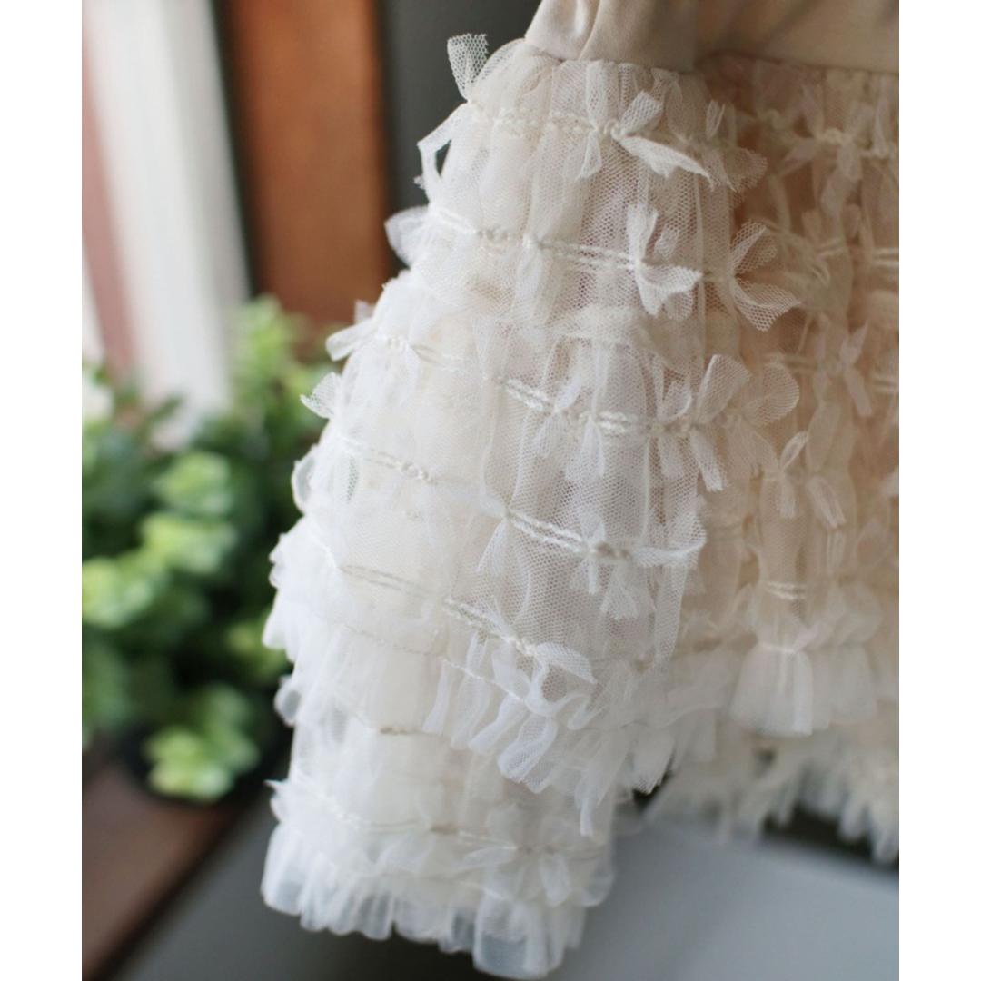 Rora 子供服 スカート 通販 ナデシコ フリフリリボンスカート フレアスカート キッズ 女の子 女子 リボン レース フォーマル カジュアル パーティー お出かけ 誕生日 記念日 かわいい オシャレ 可愛い おしゃれ ボトムス 子ども服 キッズファッション ベージュ 110cm