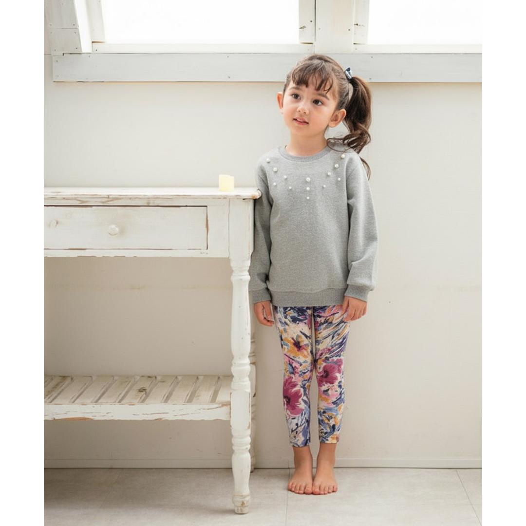 Rora 子供服 レギンス 通販 アザレア スパッツ パンツ ズボン 花柄 女の子 女子 子供 こども 子ども 10分丈 十分丈 通園 通学 幼稚園 かわいい おしゃれ カジュアル 春 夏 秋 冬 動きやすい ボトムス 子ども服 レッグウェア キッズファッション 花柄.パープル 110cm