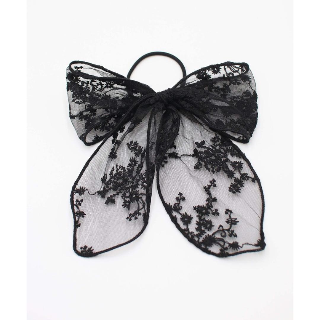 Rora キッズ ヘアゴム リボン 通販 レース 48182102 ケイティ総レース立体リボンヘアゴム 大きめ 女の子 大人っぽい 卒園式 入学式 結婚式 発表会 オシャレ 可愛い おしゃれ かわいい ヘアアレンジ ヘアーアクセサリー ヘアアクセサリー キッズファッション ブラック フリー