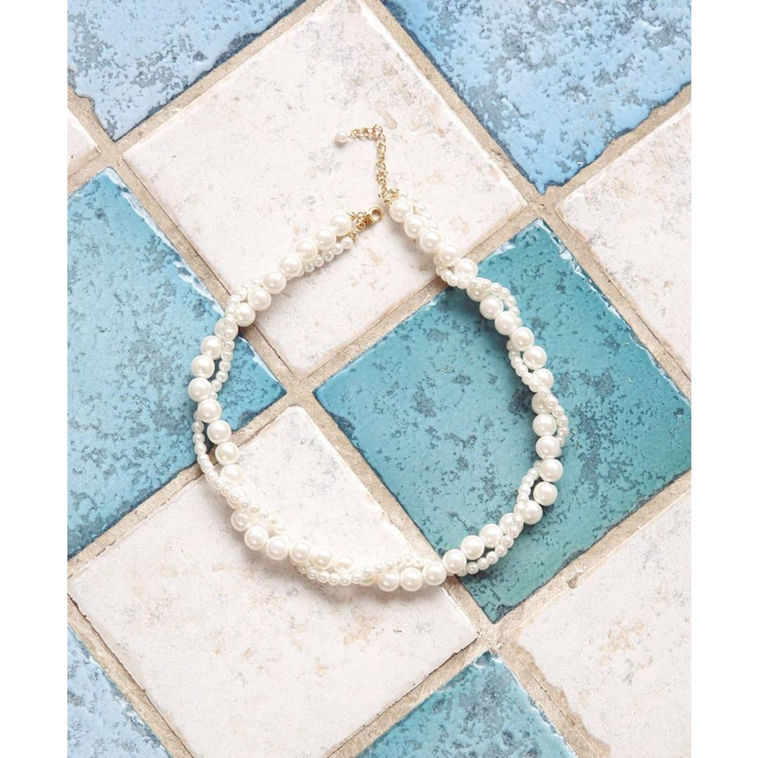 Rora ネックレス キッズ 通販 エリアン パール2連 パールネックレス 首飾り アクセサリー チョーカー パール 女の子 子供 子ども こども フォーマル 大人っぽい 上品 卒園式 入学式 七五三 誕生日 結婚式 パーティー ピアノ発表会 キッズファッション ネックレス フリー