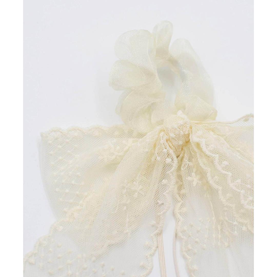 Rora シュシュ キッズ 通販 ミルククリーム 髪飾り お団子 ヘアゴム ポニーテール リボン 大きめ レース 女の子 子供 子ども こども フォーマル 大人っぽい 上品 卒園式 入学式 ピアノ発表会 誕生日 結婚式 パーティー ヘアアレンジ ヘアアクセサリー クリーム フリー