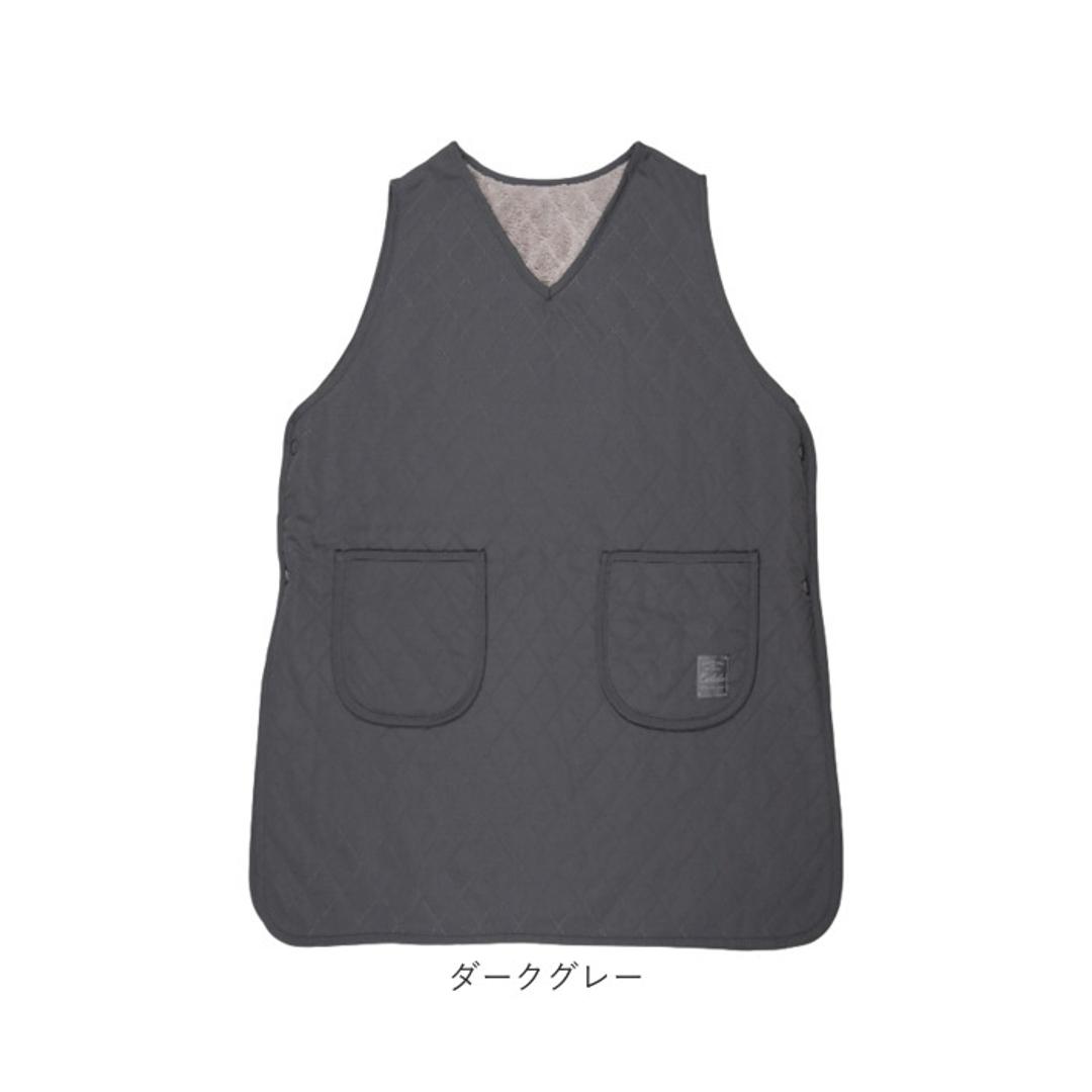 エプロン 裏ボア 通販 かぶりエプロン 前掛け 作業着 あったか 防寒 暖かい おしゃれ レディース 保育士 かわいい 可愛い 冬 秋冬 冬用 キルティング 無地 作業用 ゆったり ダイヤキルト ポケット キッチンファブリック 配膳用品 キッチン用品 グレージュ ・