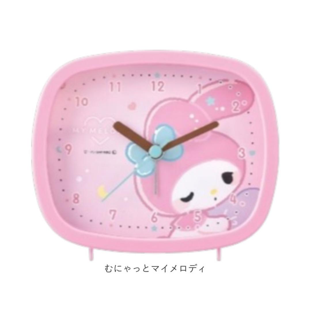 目覚まし時計 子供 キャラクター 通販 置き時計 アナログ 置時計 目覚まし 時計 めざましどけい スクエアライトクロック スクエア型 女の子 女子 ライト付 入学 入園 誕生日 お祝い ギフト 贈り物 キッズ こども 子ども 子供部屋 かわいい インテリア むにゃっとハローキティ ・