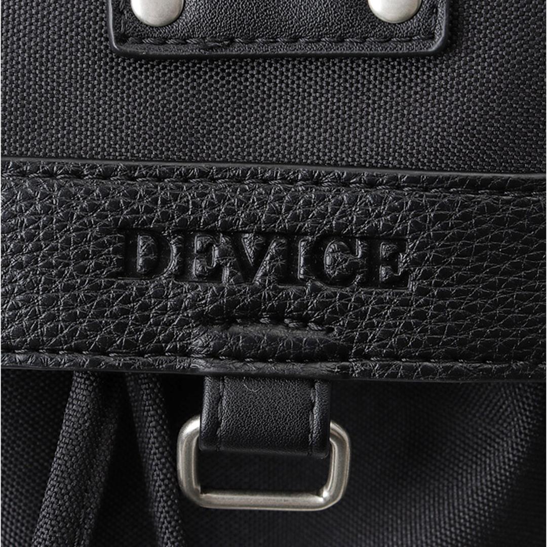 DEVICE リュック デバイス DRN25089 通販 リュックサック バックパック デイパック メンズ A4 撥水 通学 通勤 旅行 アウトドア 背面ファスナー 直結 PC収納 男子 高校生 大容量 シンプル 大人 男性 自転車 バイク メンズバッグ ブラック ・
