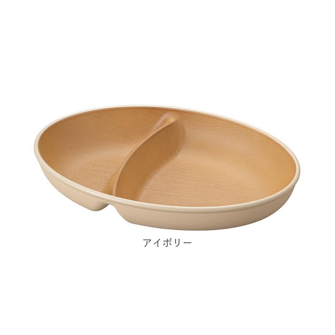 ランチプレート 2つ仕切り 通販 仕切り皿 ワンプレート 皿 仕切り 仕切りプレート オーバルプレート おしゃれ シンプル 割れない 軽量 軽い 食器 お皿 プレート 食洗機対応 電子レンジ対応 レンジ ナチュラル 日本 レッド ・