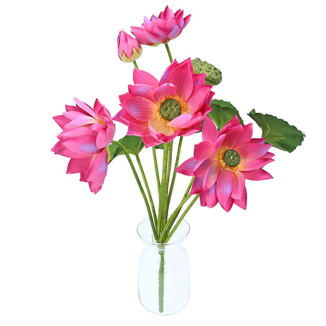 蓮 花 造花 通販 蓮の花 はすの花 アーティフィシャルフラワー アーティフィシャルグリーン アートフラワー フェイクフラワー フェイクグリーン インテリア 観葉植物 ブッシュ 人工観葉植物 FB-2598 ロータスブッシュ ポピー YDM ラベンダー ・