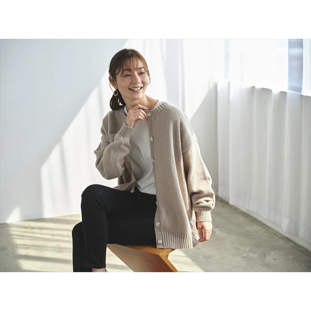 カーディガン レディース 秋冬 丸首 通販 ニットカーディガン カーデガン ニット トップス 長袖 セーター 2WAYふんわり編みカーディガン&クルーニット おしゃれ シンプル 大人 かわいい カジュアル ナチュラル 女性 婦人 レディースファッション ブラック M-Lサイズ