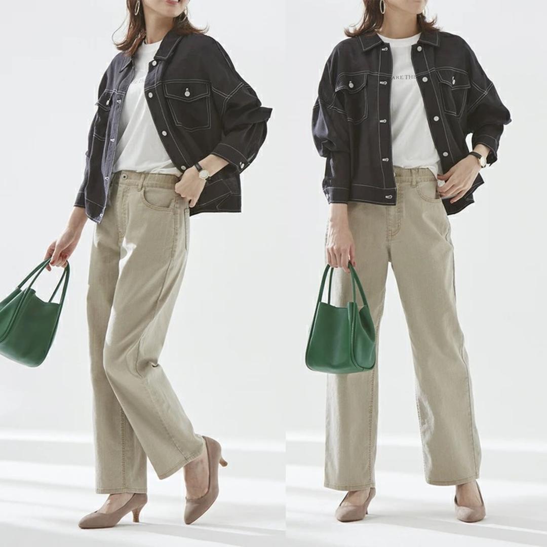 レディース デニム ワイドパンツ 通販 デニムパンツ ワイドデニム ストレッチパンツ ストレッチ ジーンズ ズボン ミセスのためのワイドデニム ウエストゴム おしゃれ シンプル カジュアル 大人 かわいい ボトムス 女性 婦人 レディースファッション ブルー Sサイズ