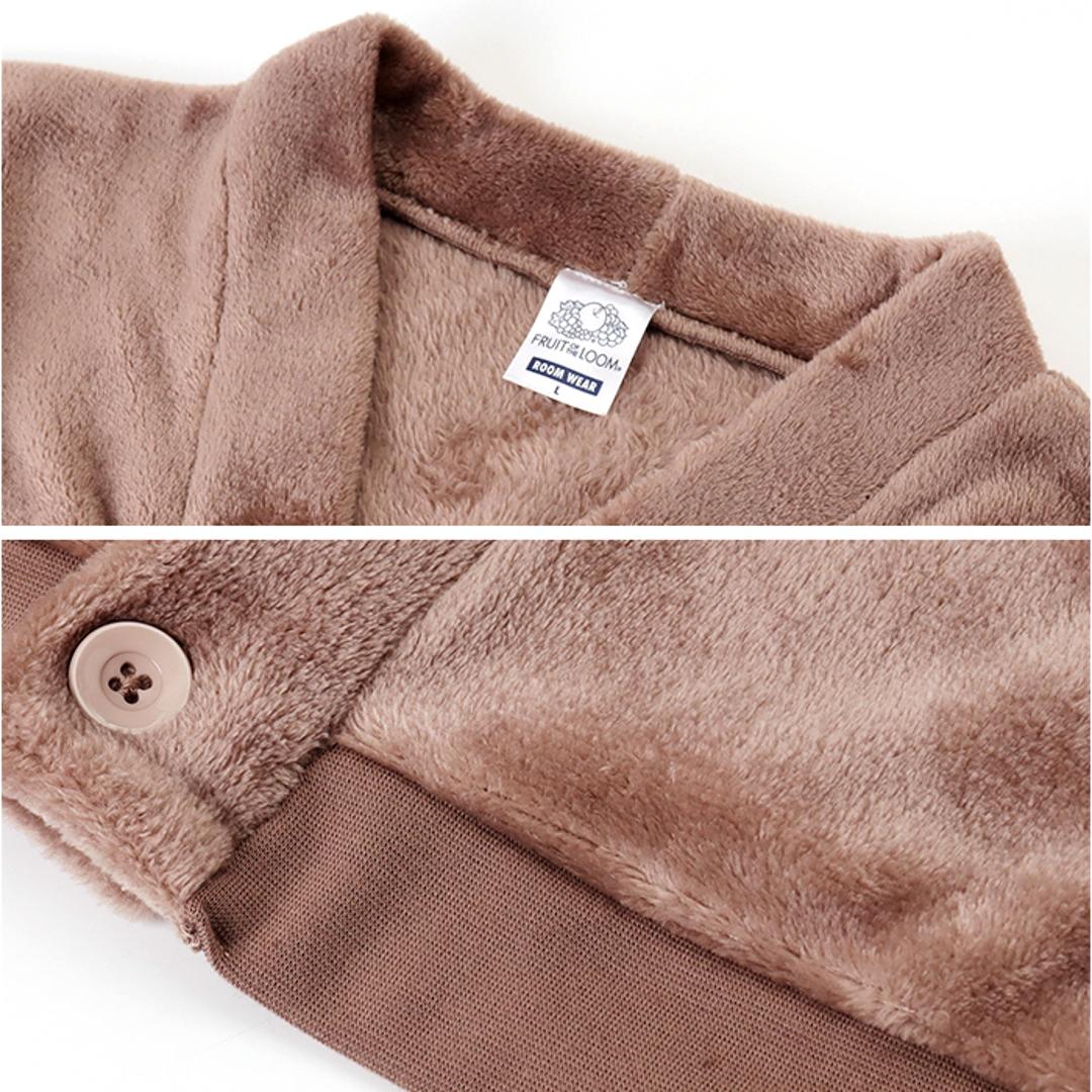 フルーツオブザルーム ルームウェア 通販 FRUIT OF THE LOOM 上下セット セットアップ ボア上下 カーディガン 長袖 ロングパンツ パンツ あたたかい レディース メンズ おしゃれ かわいい パジャマ 部屋着 男女兼用 リラックス ギフト 35.カーキ Sサイズ