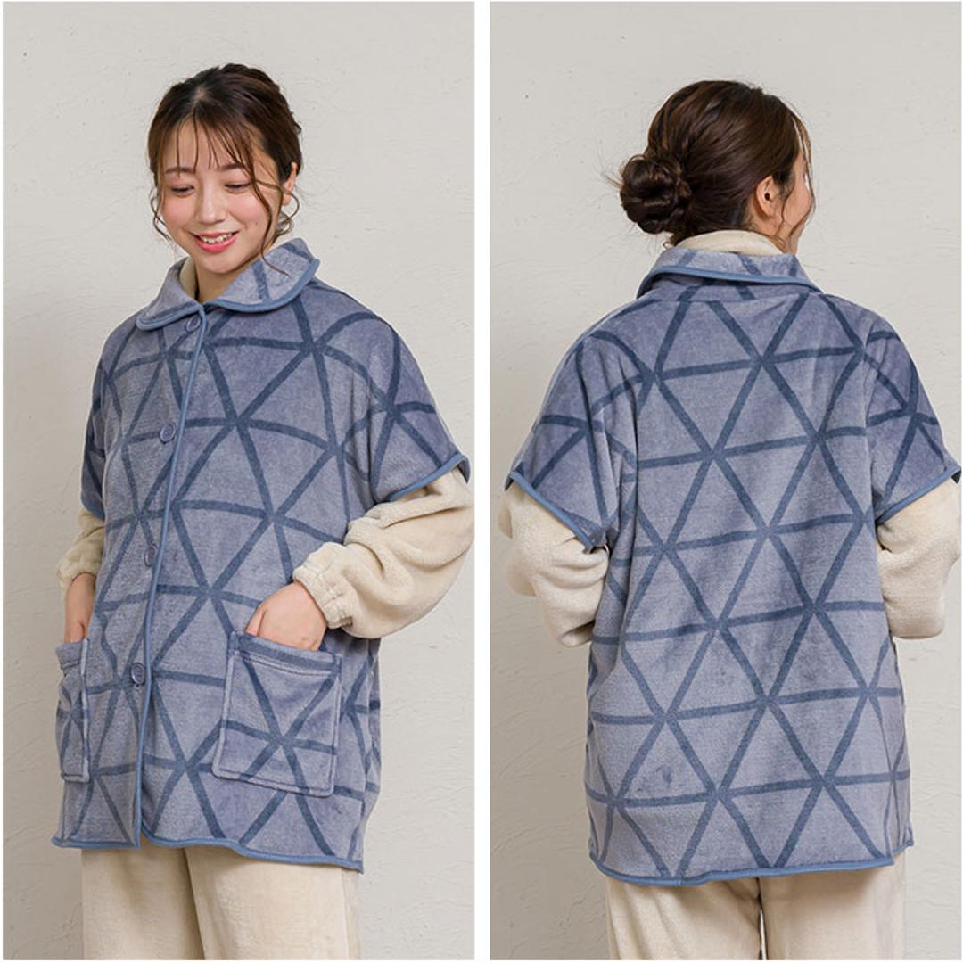 ブランケットローブ ショート丈 通販 ローブ ブランケット レディース 前開き フロントボタン ルームウェア 暖かい ふわふわ もこもこ 防寒 羽織 あったか リラックス 部屋着 寒さ防止 おしゃれ かわいい やわらかい ゆったり カジュアル 短め 大人 01.ベージュ/A ・