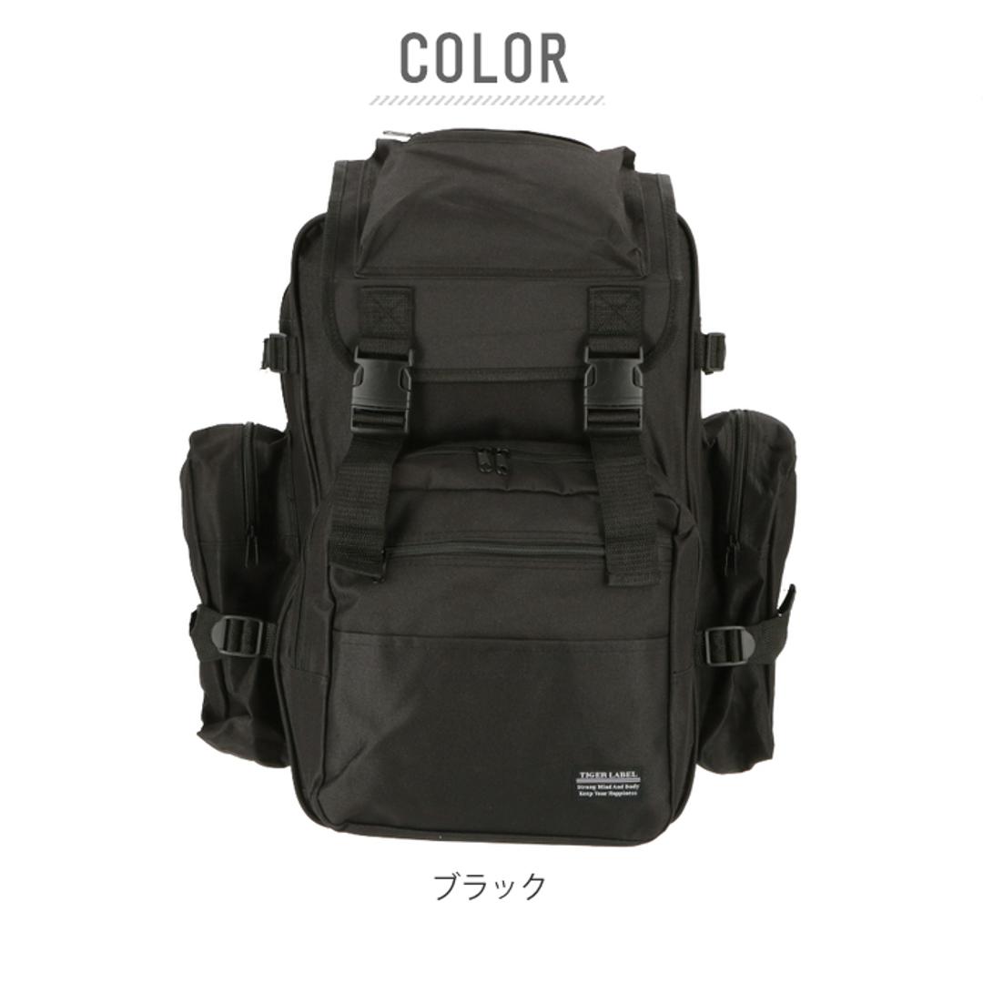 リュック 大容量 防災 通販 リュックサック 31l メンズ 修学旅行 キャンプ 旅行 部活 合宿 スポーツ 軽量 軽い 非常用持ち出し袋 シンプル 無地 カモフラ 迷彩 メガリュック バックパック TIGER LABEL タイガーレー ブラック ・